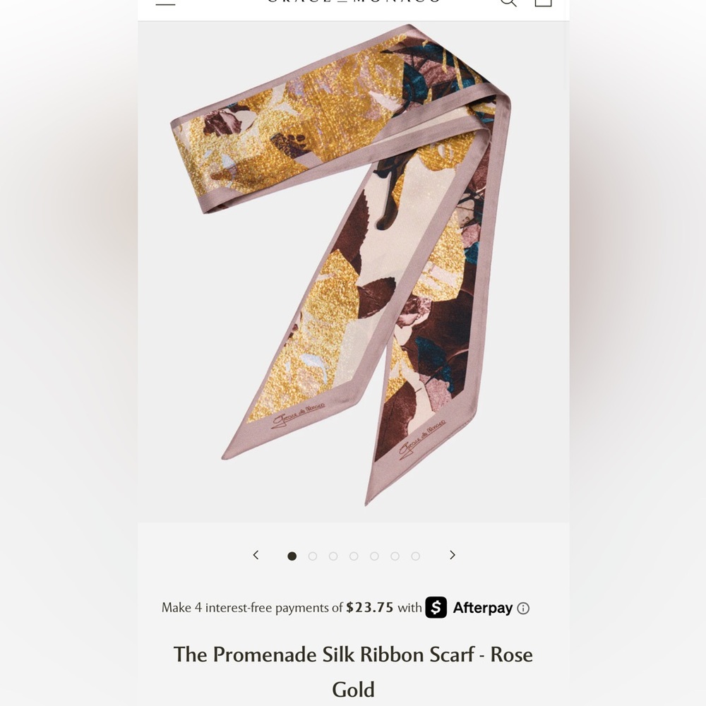 Grace De Monaco Twilly Promenade Silk Scarf Rose Gold